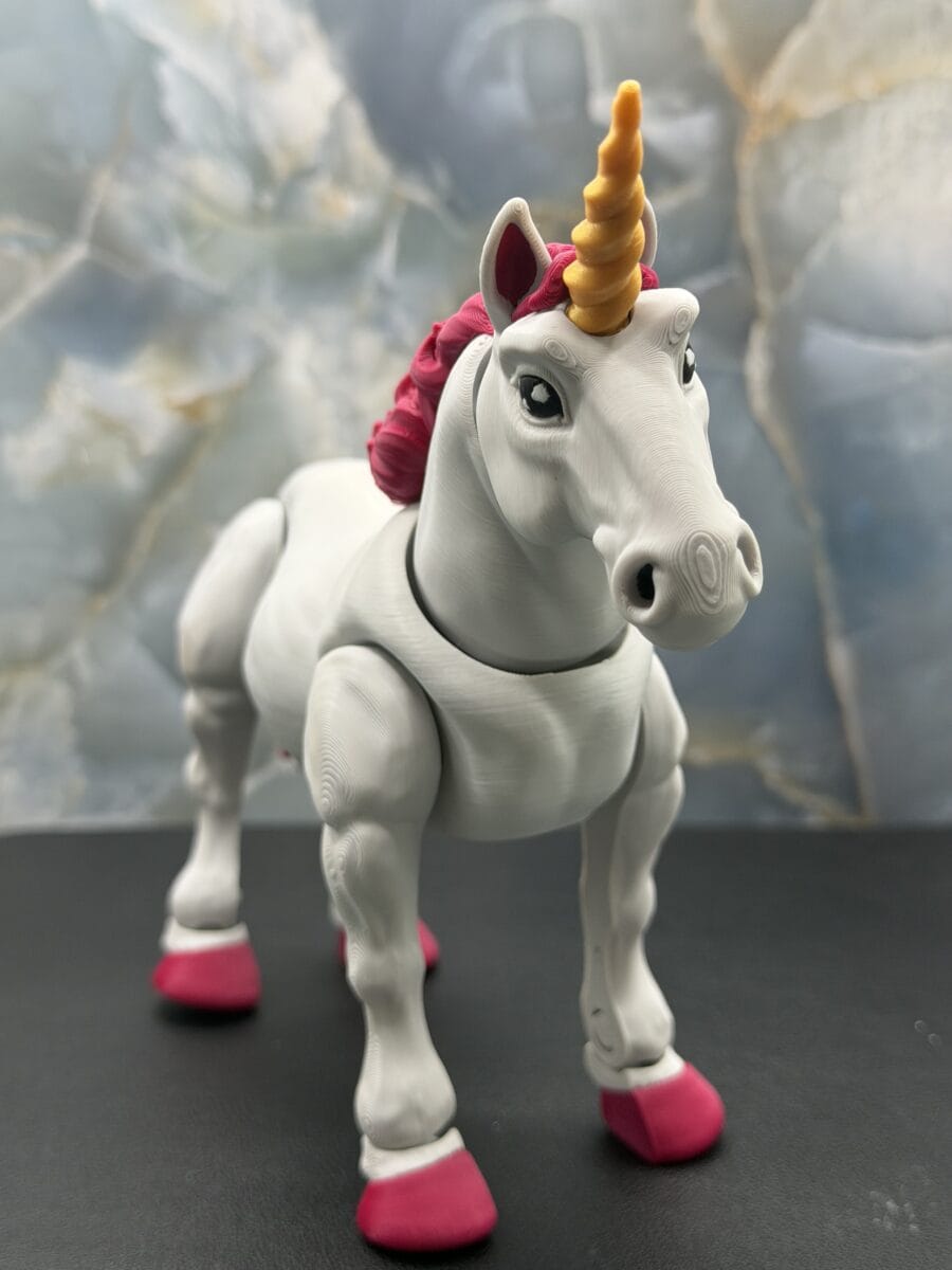 White 3D Poseable Unicorn Figurine